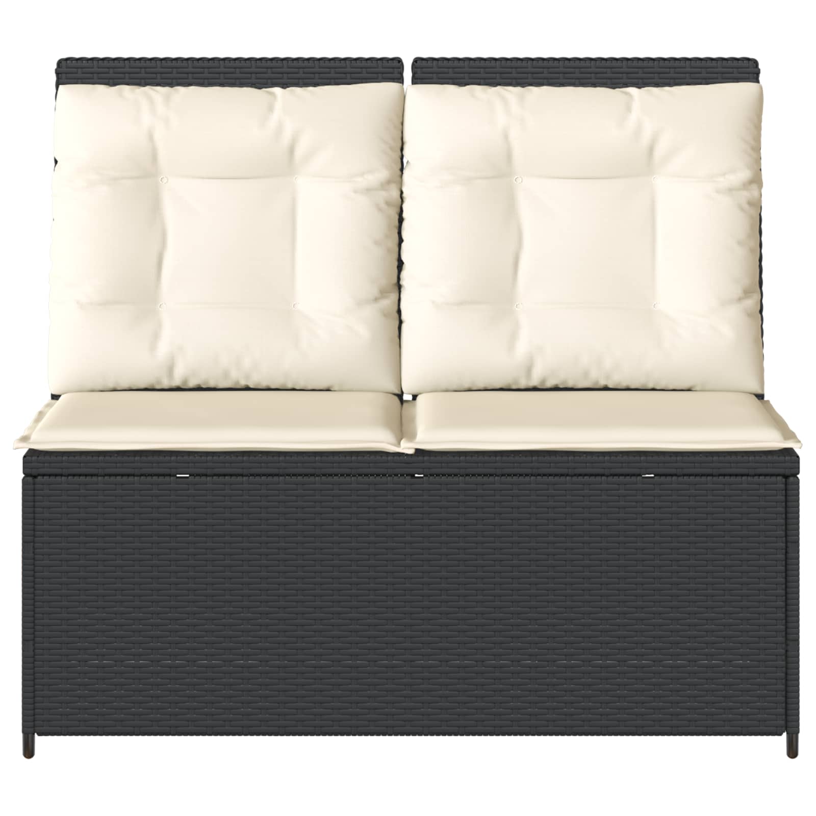 vidaXL Tuinbank met kussen Beige Poly riet