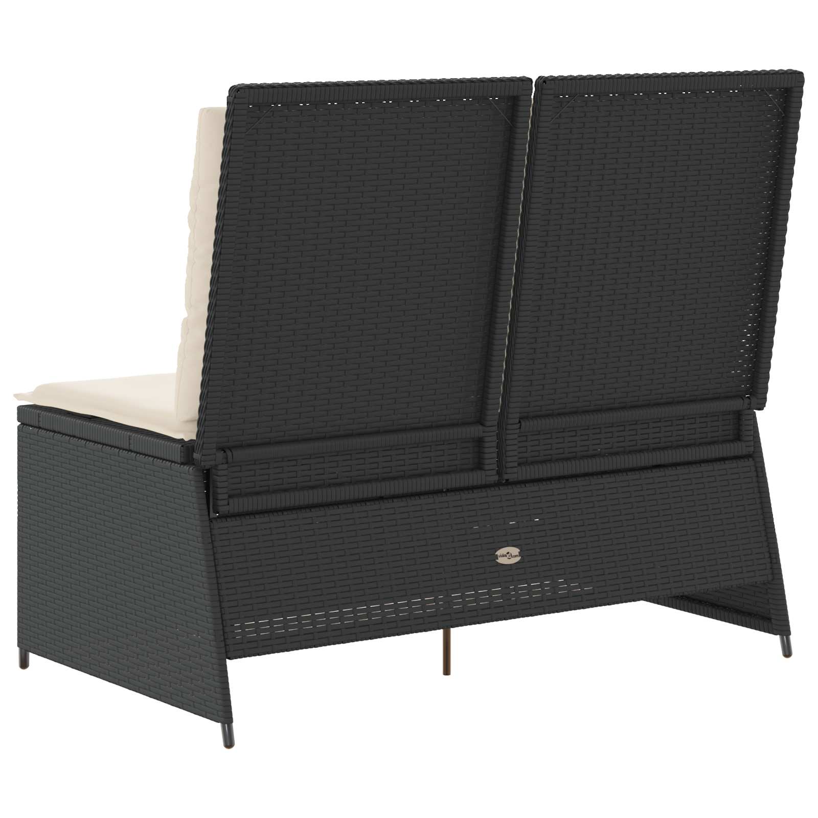vidaXL Tuinbank met kussen Beige Poly riet