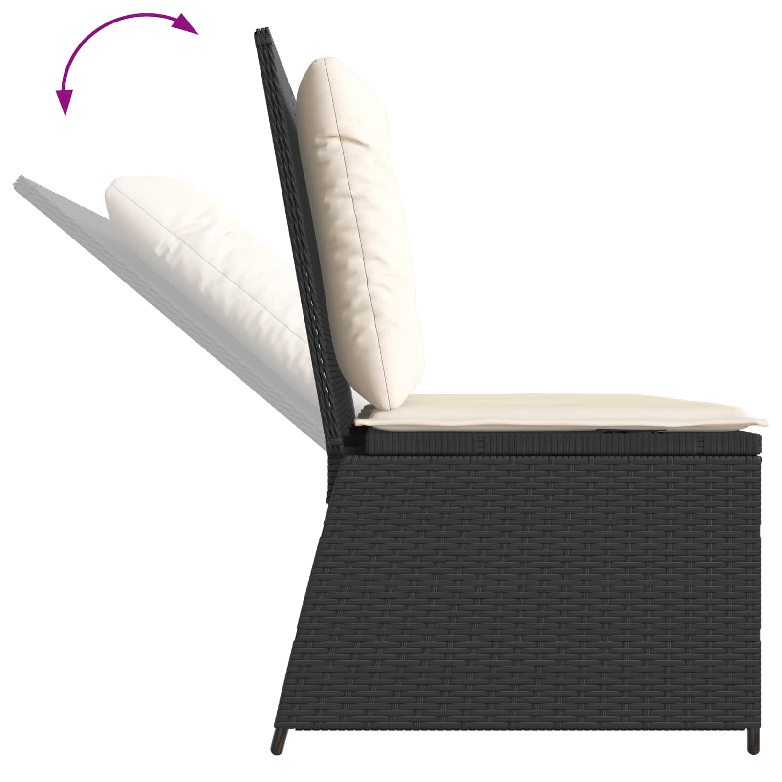 vidaXL Tuinbank met kussen Beige Poly riet