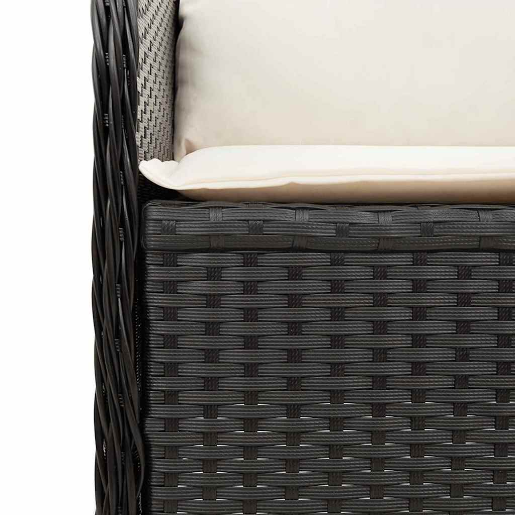 vidaXL Tuinbank met kussen 2 pcs Bruin Poly riet