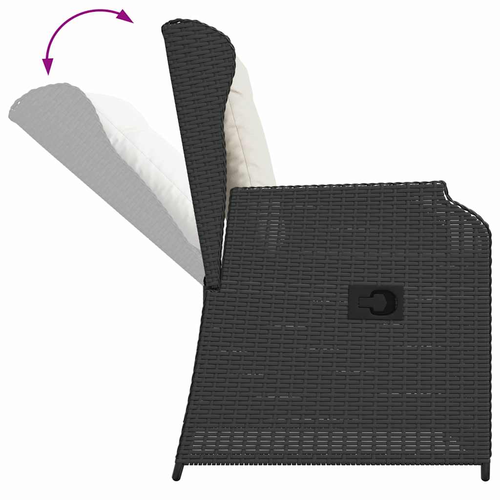 vidaXL Tuinbank met kussen 2 pcs Bruin Poly riet