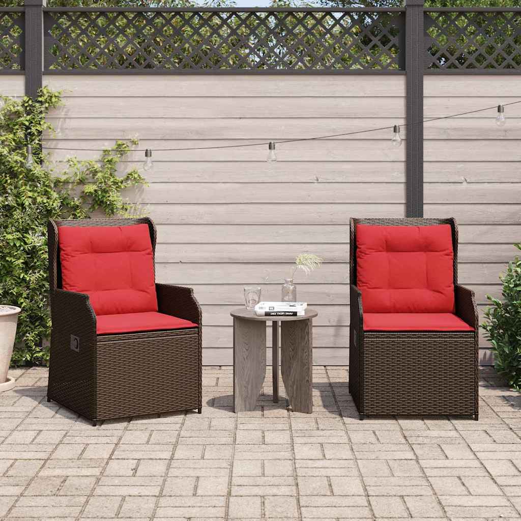 vidaXL Tuinbank met kussen 2 pcs Bruin Poly riet