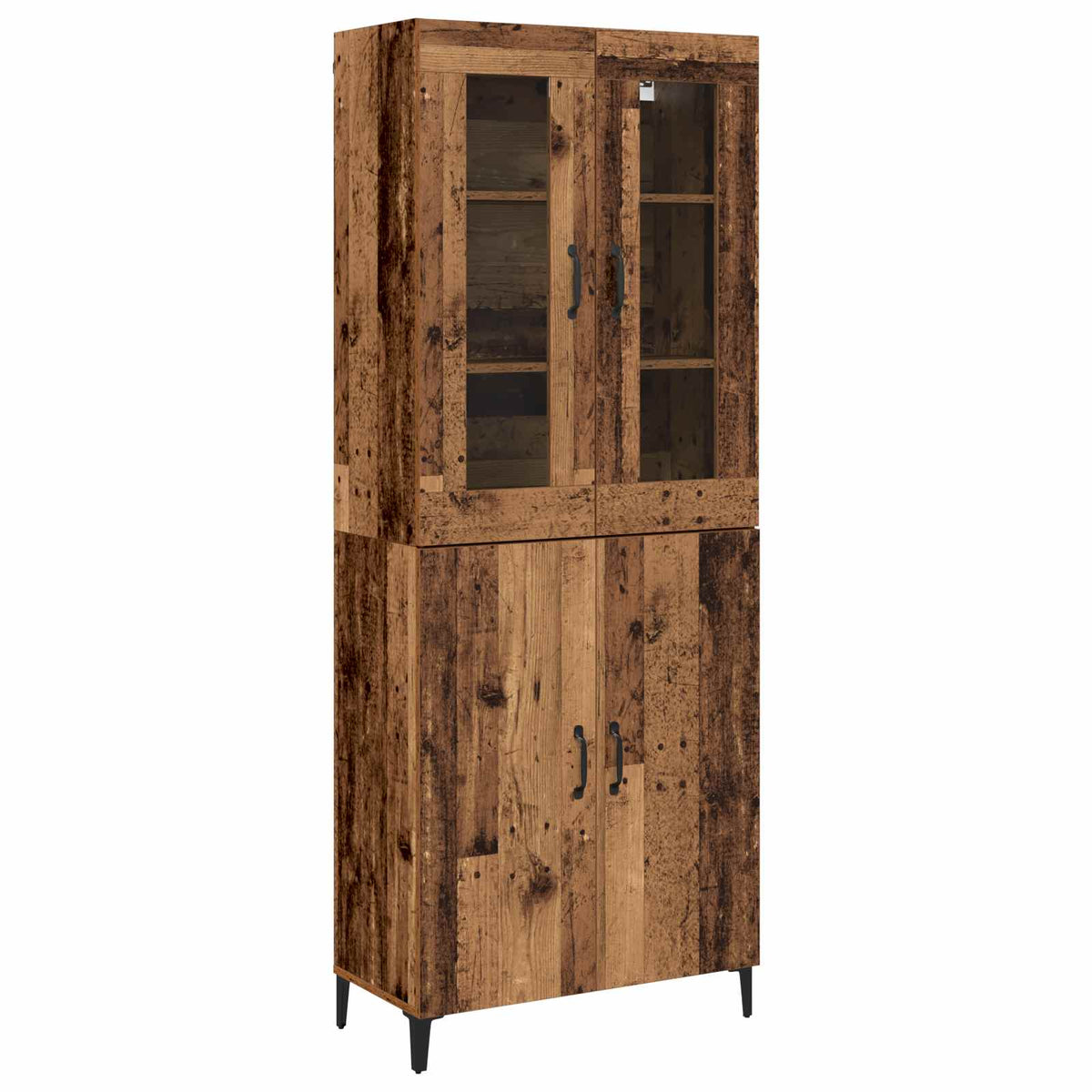 vidaXL Highboard 2 pcs Oud hout 69,5 x 34 x 180 cm Bewerkt hout
