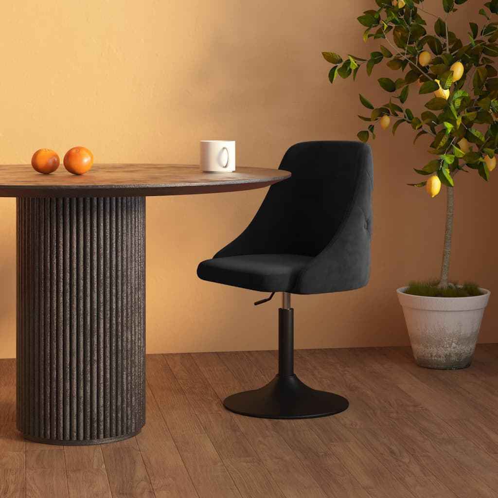 vidaXL Barkruk fluweel zwart