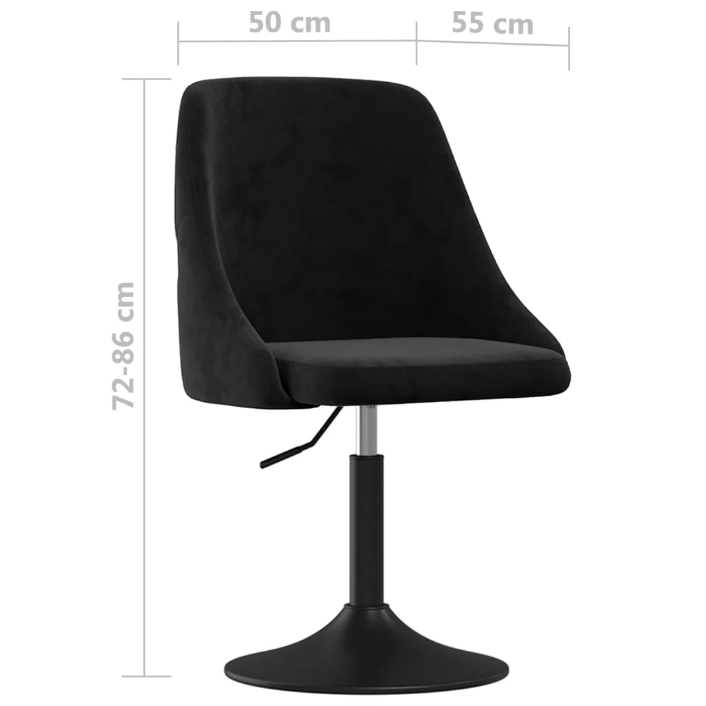 vidaXL Barkruk fluweel zwart