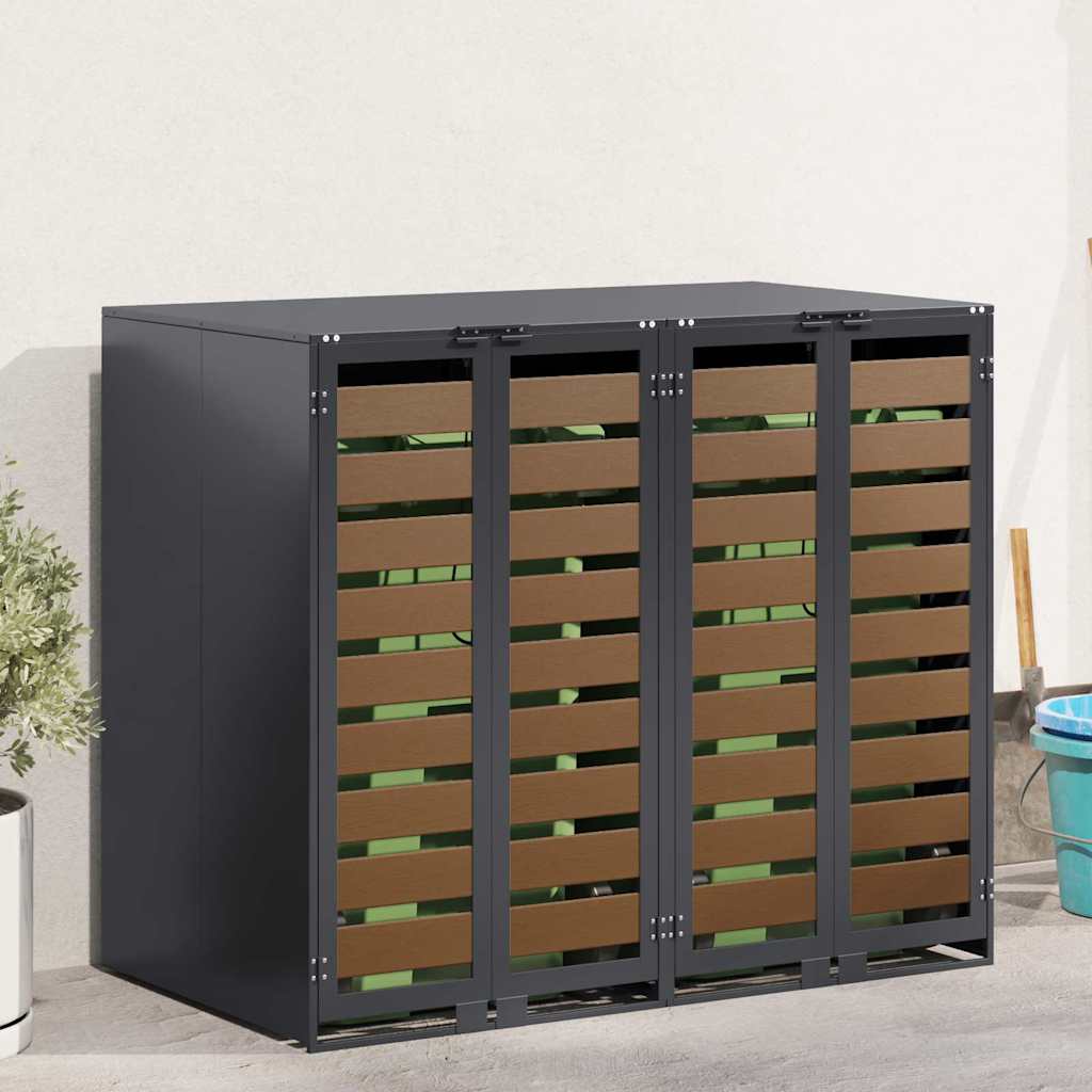 vidaXL Afvalcontaineropslag met gasliftdeksel voor 240L container