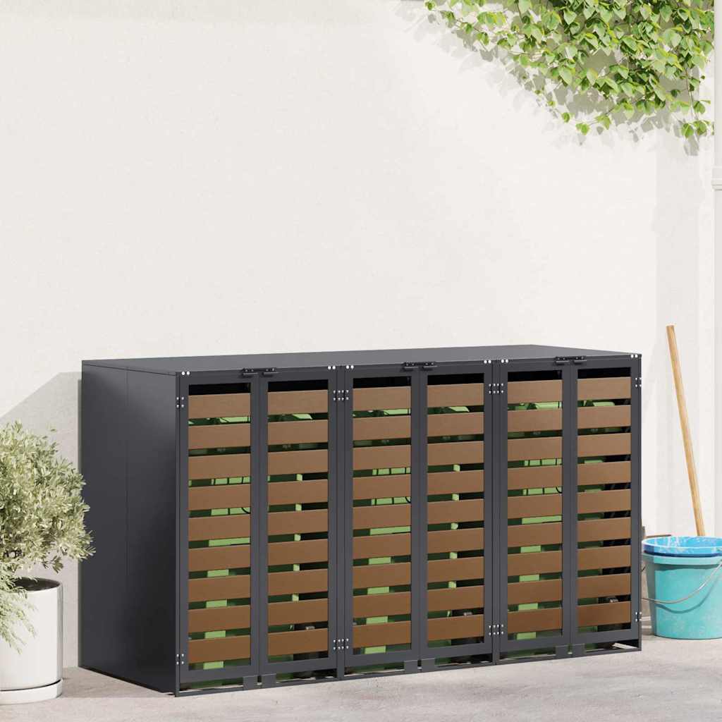 vidaXL Afvalcontaineropslag met gasliftdeksel voor 240L container