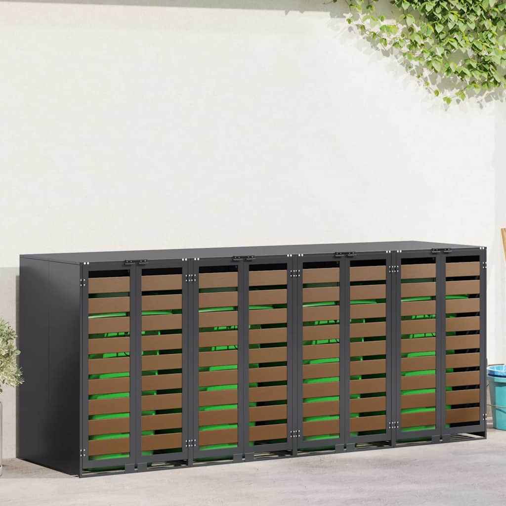 vidaXL Afvalcontaineropslag met gasliftdeksel voor 240L container