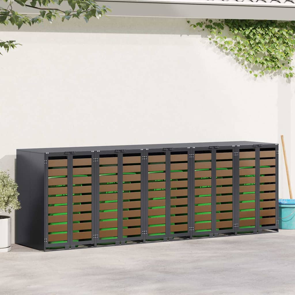 vidaXL Afvalcontaineropslag met gasliftdeksel voor 240L container