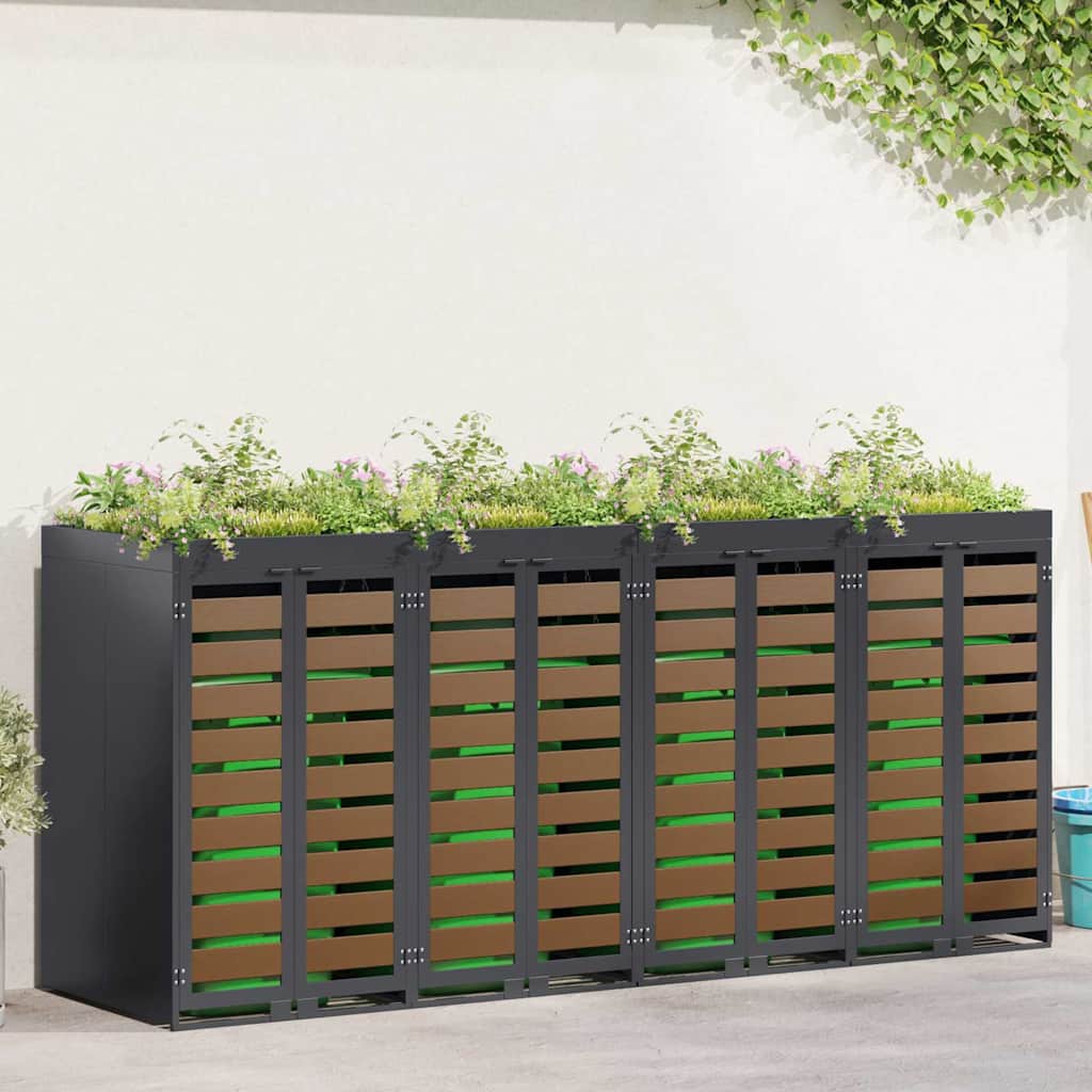 vidaXL Afvalcontaineropslag met gasliftdeksel voor 240L container