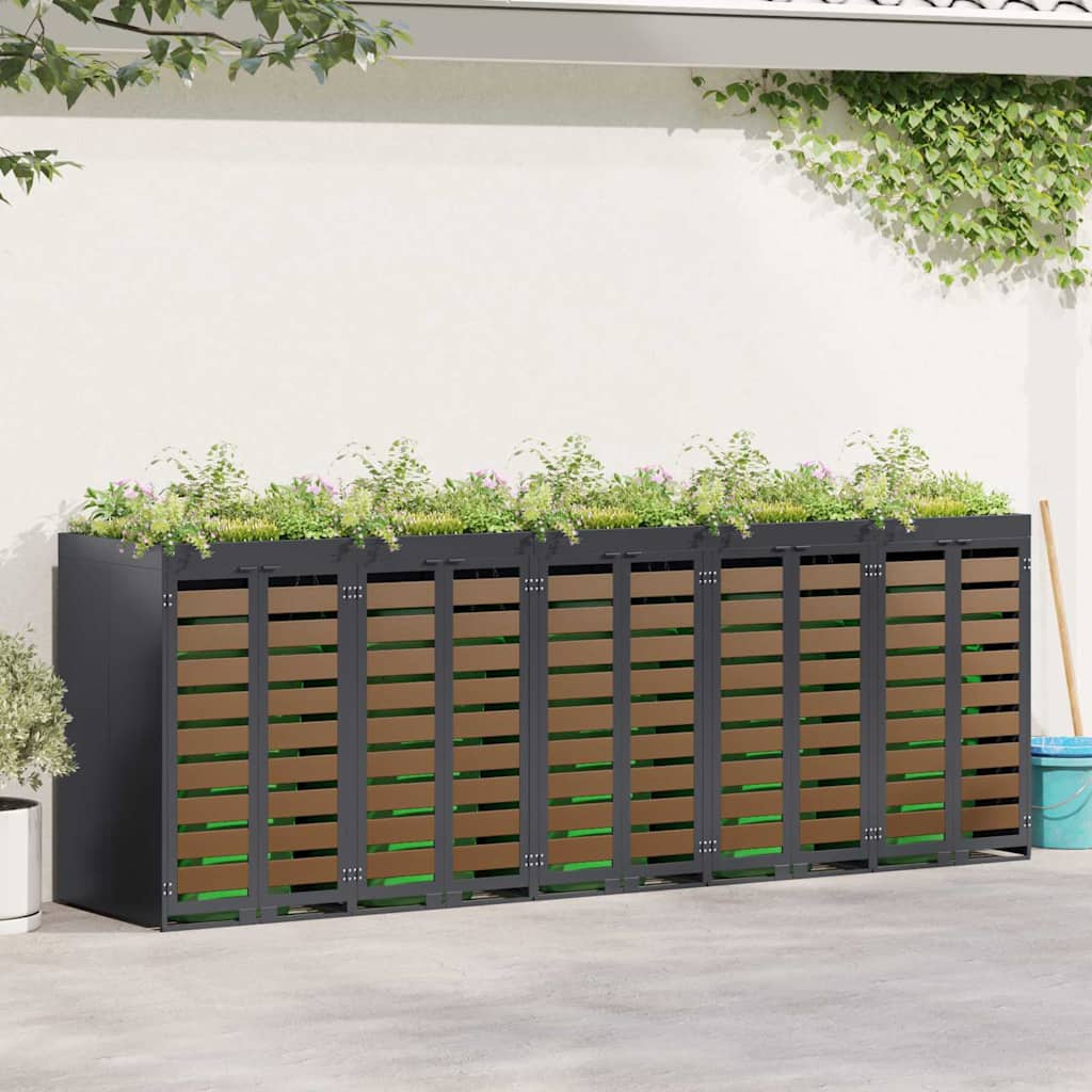 vidaXL Afvalcontaineropslag met gasliftdeksel voor 240L container