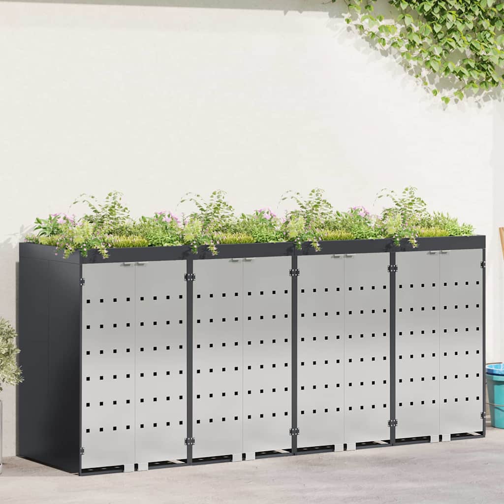 vidaXL Afvalcontaineropslag met gasliftdeksel voor 240L container