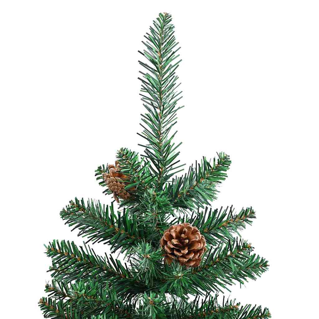 vidaXL Smalle kerstboom met 300 LED's Groen 210 cm PVC