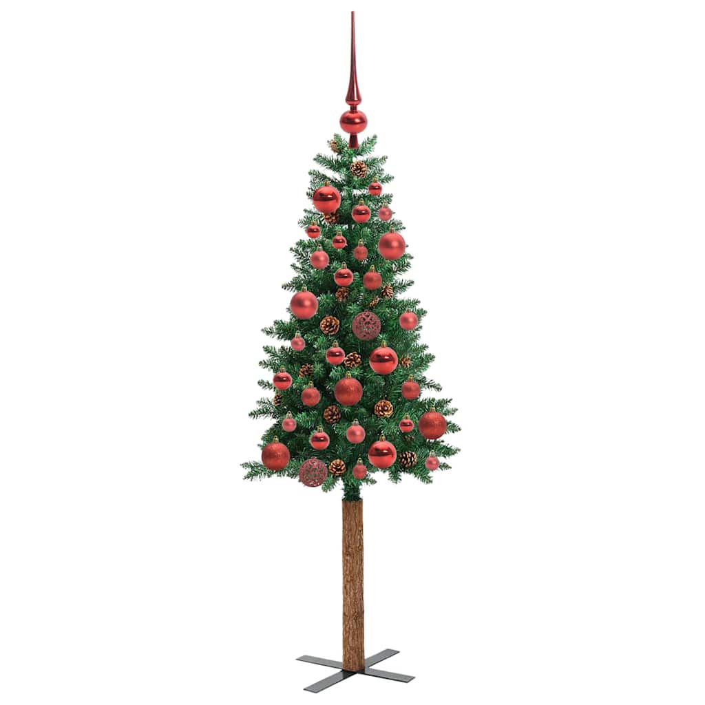 vidaXL Smalle kerstboom met 300 LED's Groen 210 cm PVC