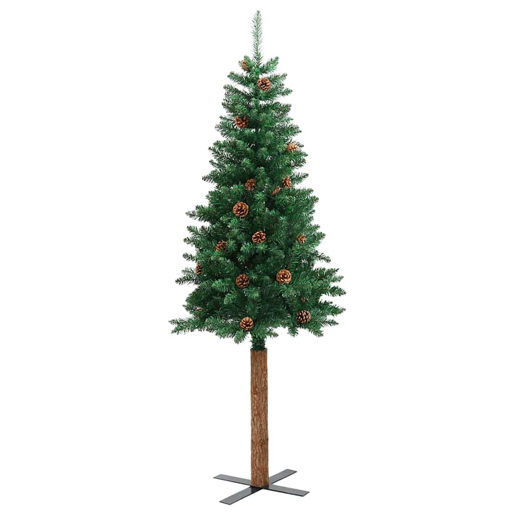 vidaXL Smalle kerstboom met 300 LED's Groen 210 cm PVC