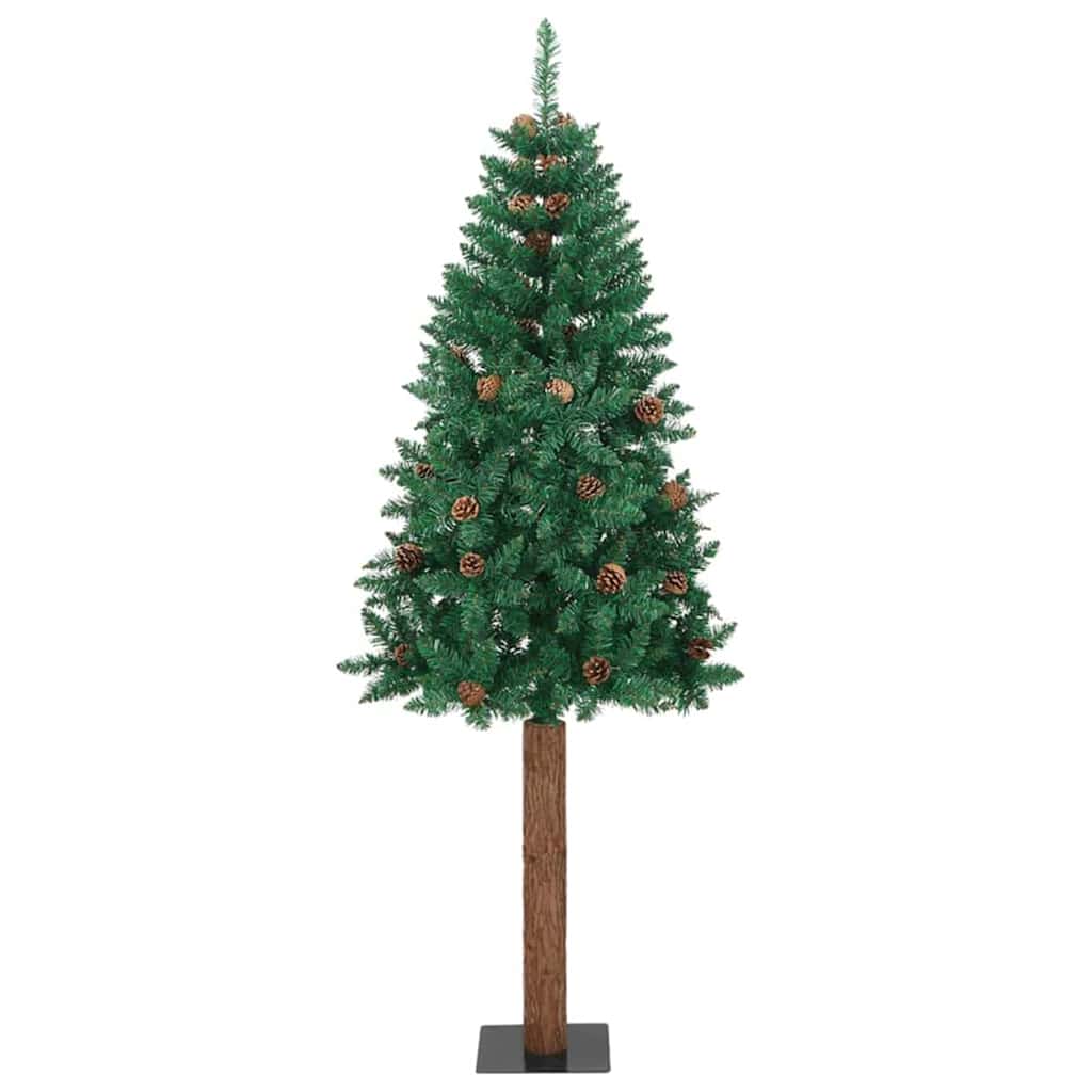 vidaXL Smalle kerstboom met 300 LED's Groen 210 cm PVC