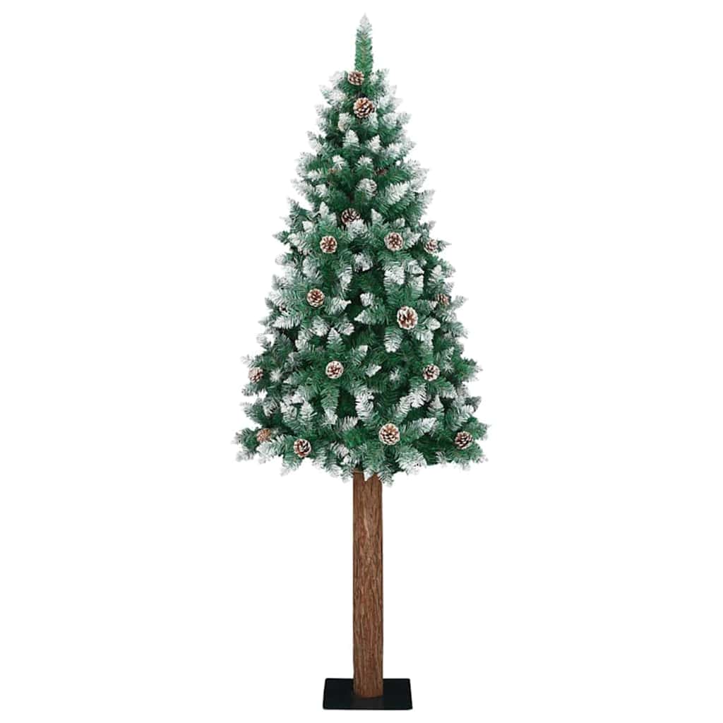 vidaXL Smalle kerstboom met 300 LED's Groen 210 cm PVC