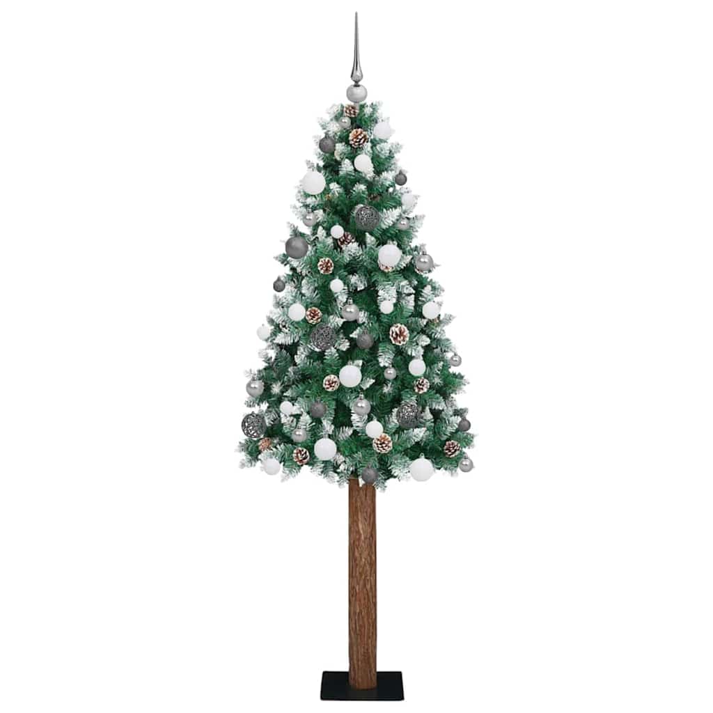 vidaXL Smalle kerstboom met 300 LED's Groen 210 cm PVC