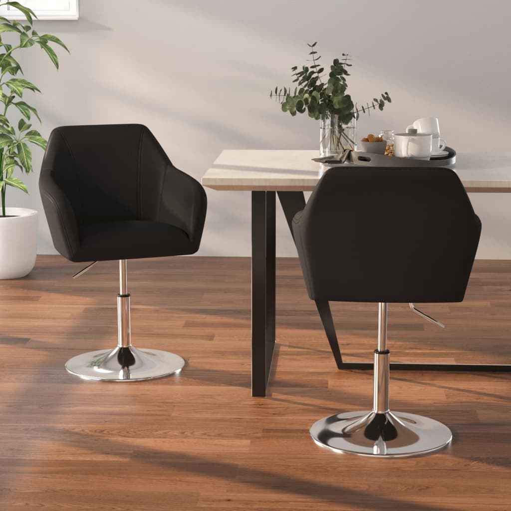 vidaXL Eetkamerstoelen 2 st kunstleer zwart