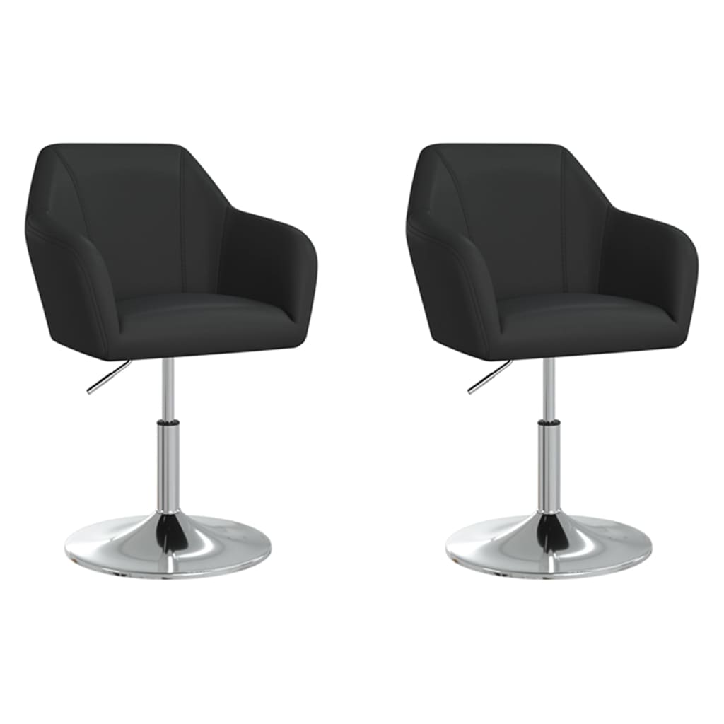 vidaXL Eetkamerstoelen 2 st kunstleer zwart