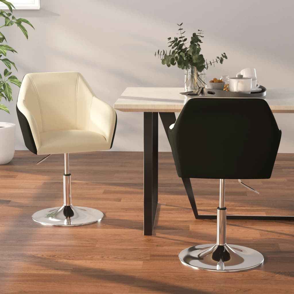 vidaXL Eetkamerstoelen 2 st kunstleer zwart