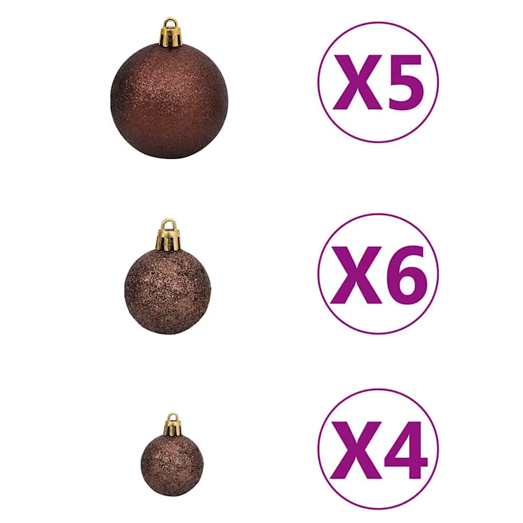 vidaXL Kunstmatige Kerstboom LED & Ballenset Groen 150 cm PET