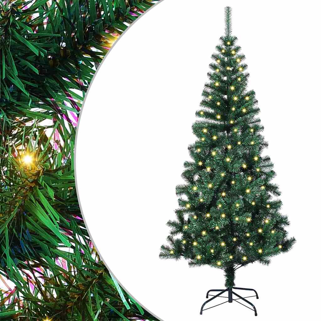vidaXL Kunstkerstboom met decoratieve touwlichten Groen 240 cm PVC