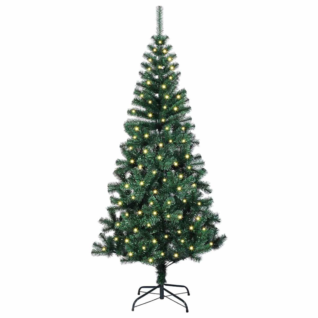 vidaXL Kunstkerstboom met decoratieve touwlichten Groen 240 cm PVC