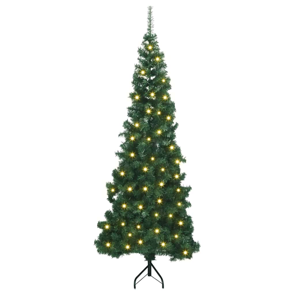 vidaXL Hoek Kunstkerstboom met 150 LED Groen 150 cm PVC en Metaal