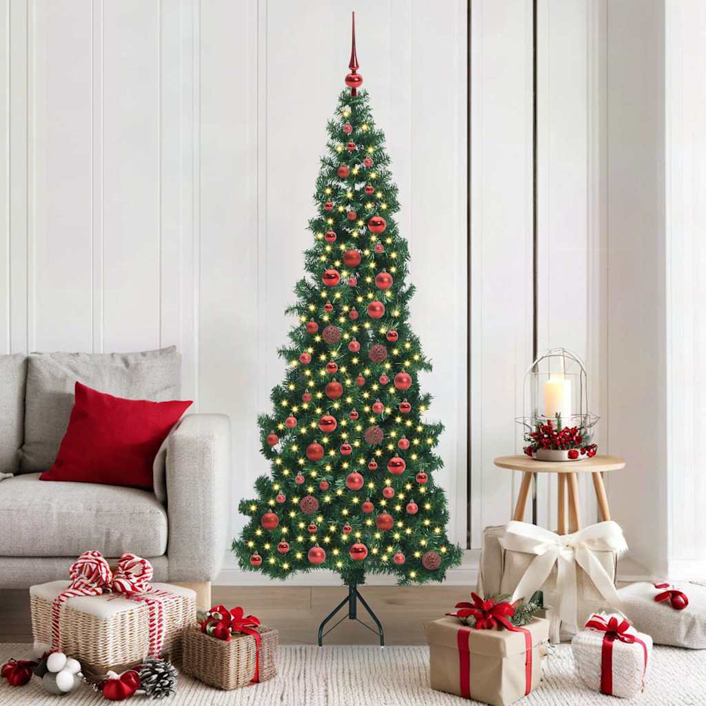 vidaXL Hoek Kunstkerstboom met 150 LED Groen 150 cm PVC en Metaal