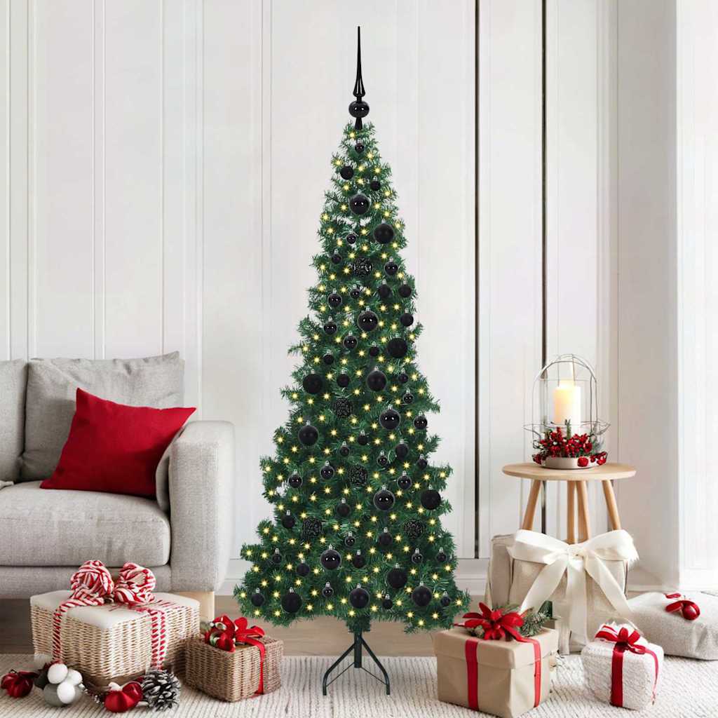 vidaXL Hoek Kunstkerstboom met 150 LED Groen 150 cm PVC en Metaal
