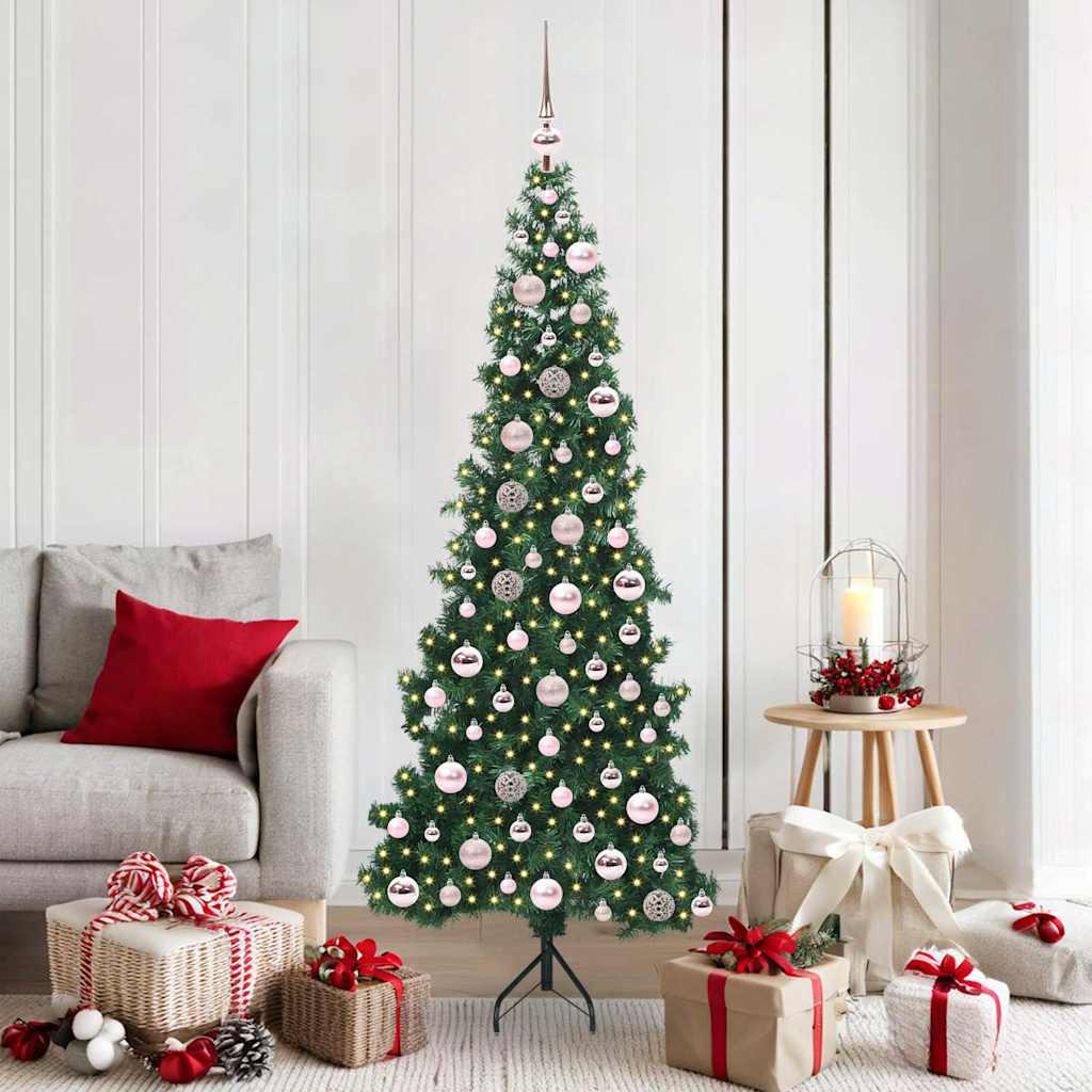 vidaXL Hoek Kunstkerstboom met 150 LED Groen 150 cm PVC en Metaal