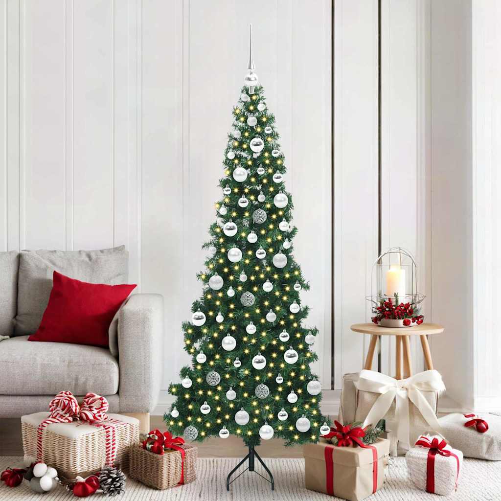vidaXL Hoek Kunstkerstboom met 150 LED Groen 150 cm PVC en Metaal