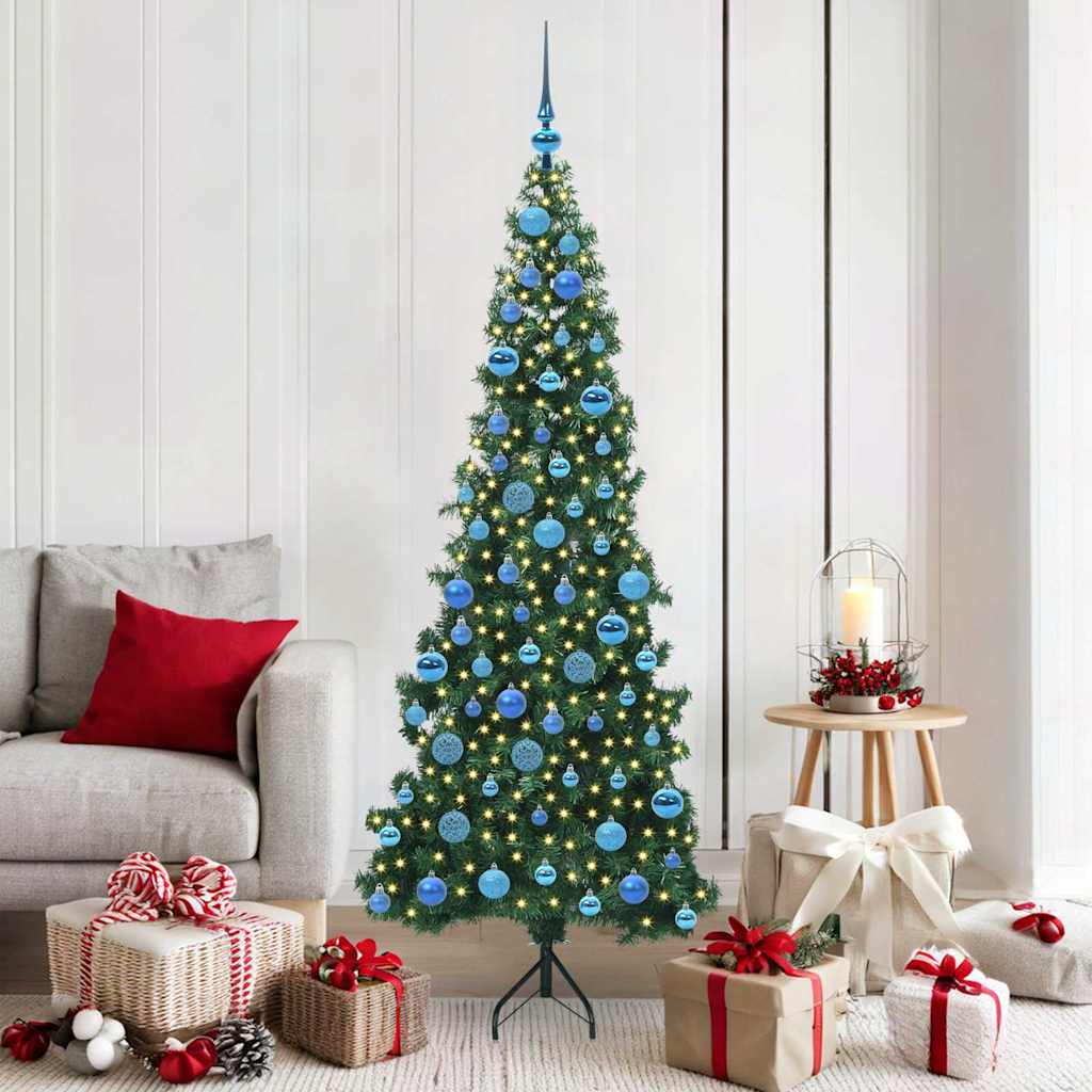 vidaXL Hoek Kunstkerstboom met 150 LED Groen 150 cm PVC en Metaal