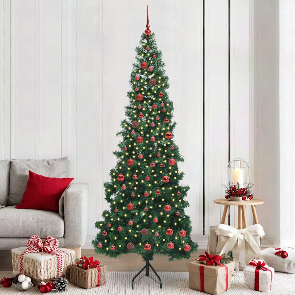 vidaXL Hoek Kunstkerstboom met 150 LED Groen 150 cm PVC en Metaal