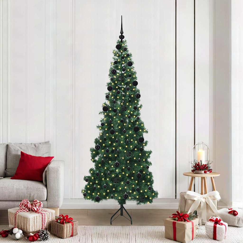 vidaXL Hoek Kunstkerstboom met 150 LED Groen 150 cm PVC en Metaal