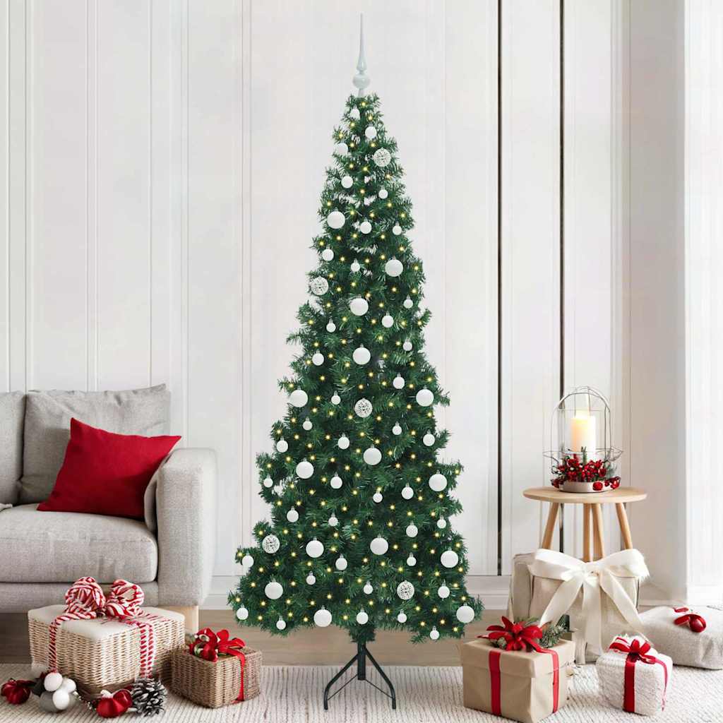vidaXL Hoek Kunstkerstboom met 150 LED Groen 150 cm PVC en Metaal