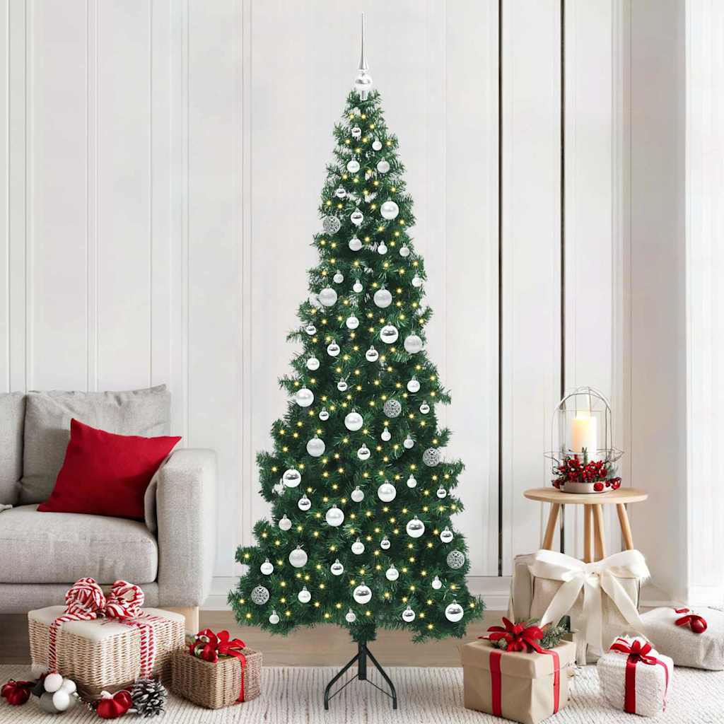 vidaXL Hoek Kunstkerstboom met 150 LED Groen 150 cm PVC en Metaal