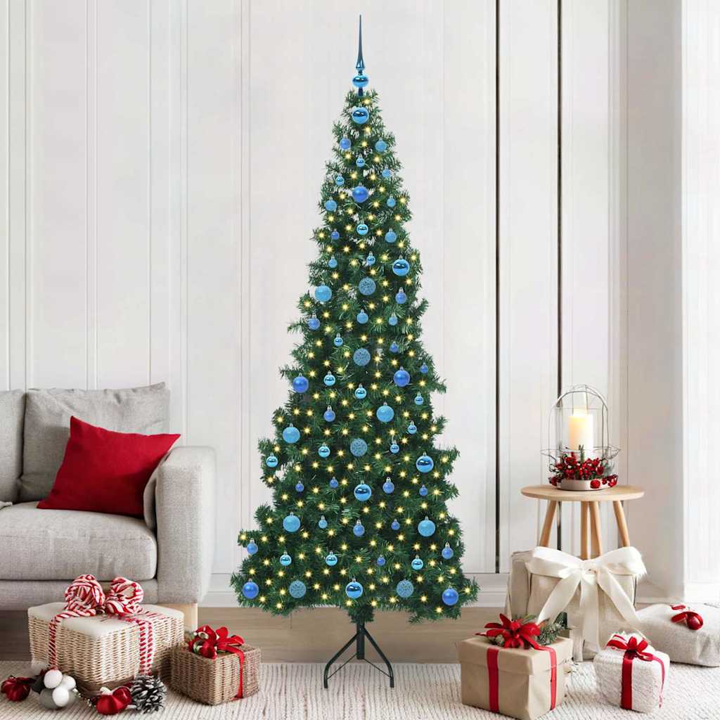 vidaXL Hoek Kunstkerstboom met 150 LED Groen 150 cm PVC en Metaal