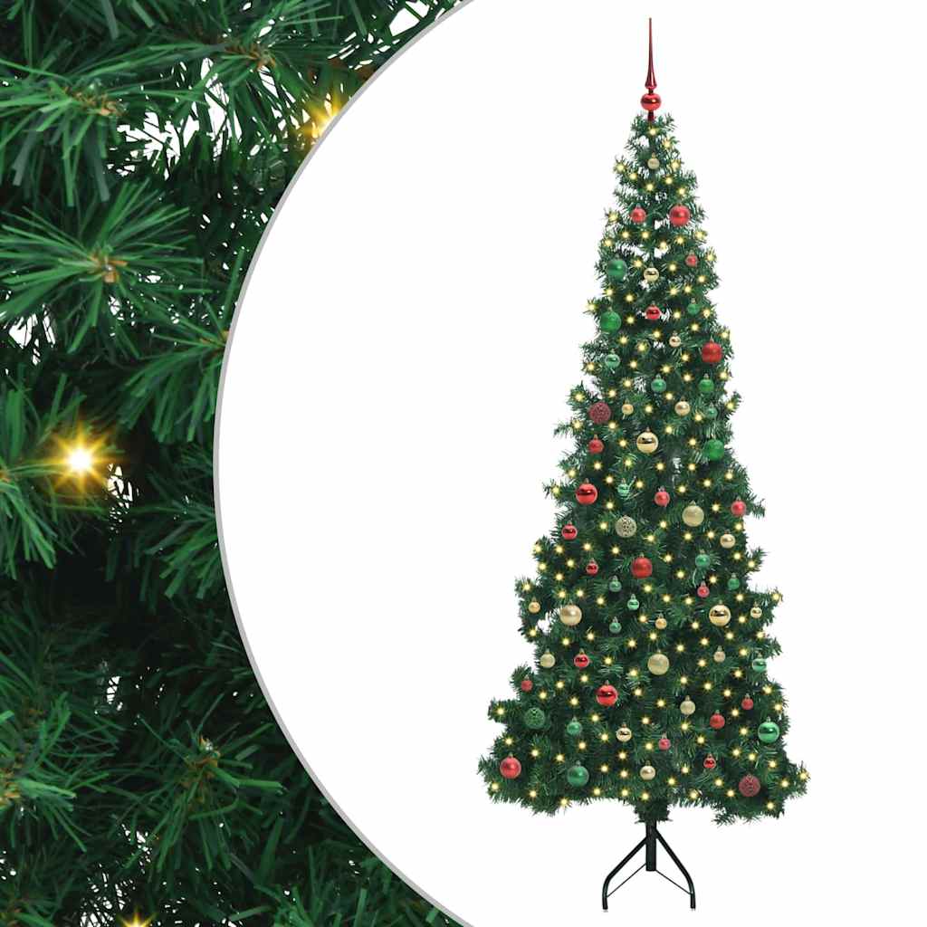 vidaXL Hoek Kunstkerstboom met 150 LED Groen 150 cm PVC en Metaal