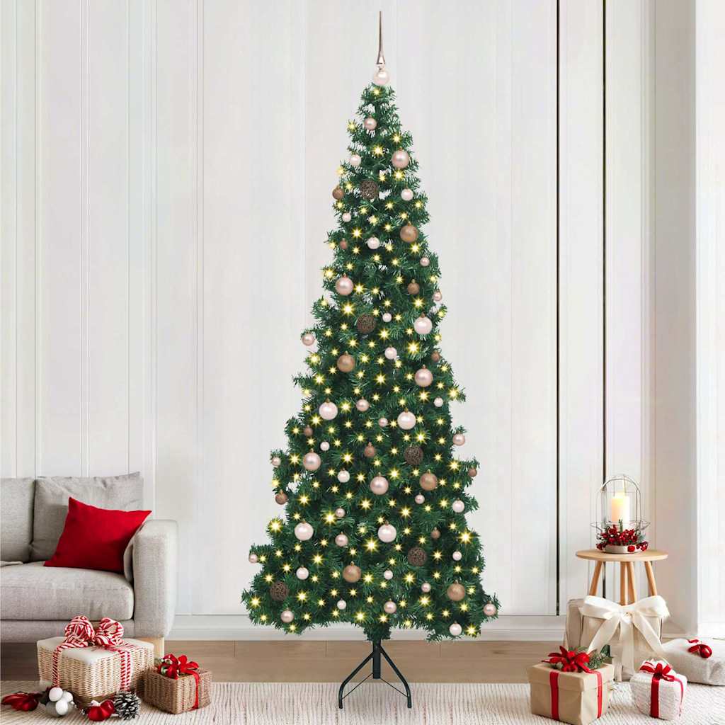vidaXL Hoek Kunstkerstboom met 150 LED Groen 150 cm PVC en Metaal