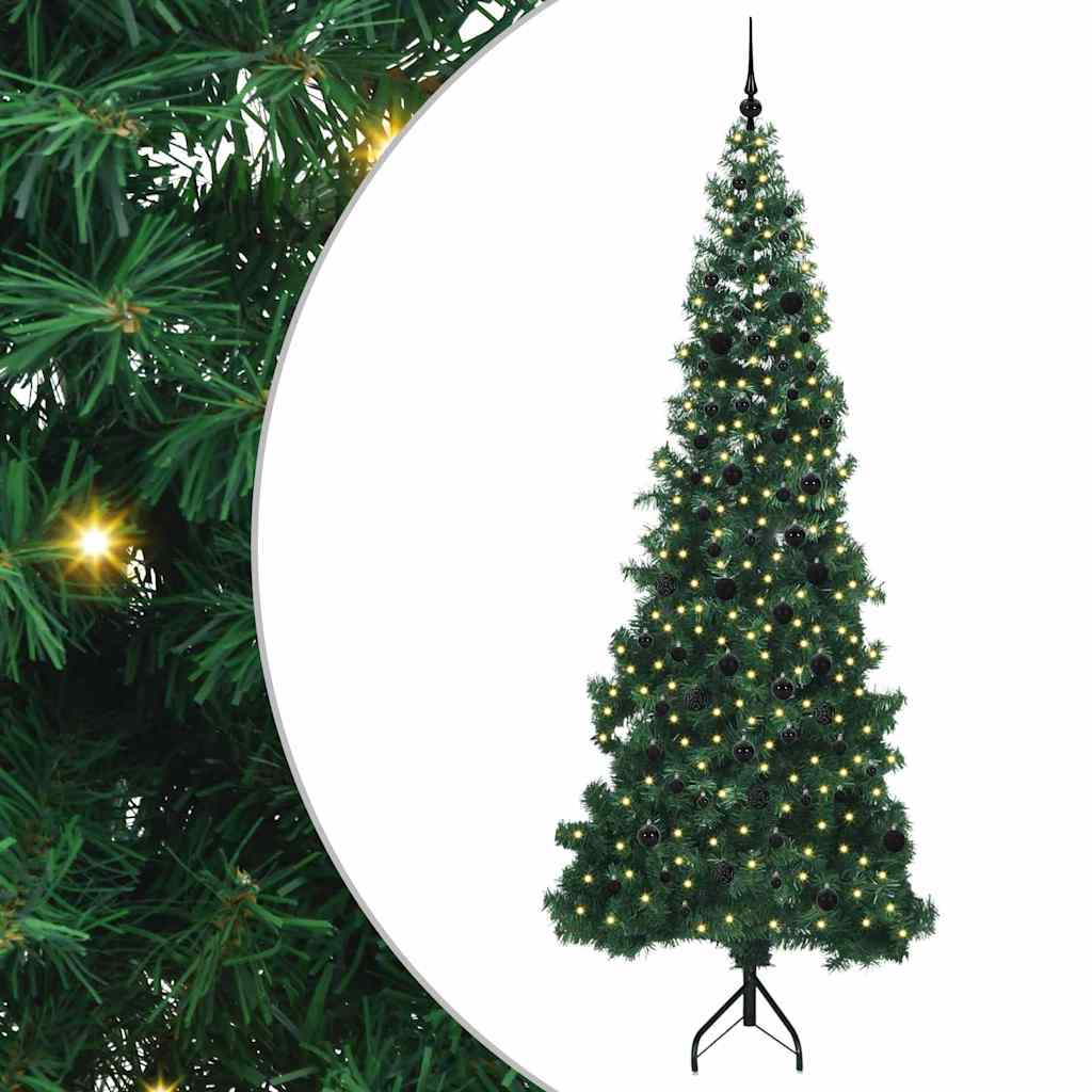 vidaXL Hoek Kunstkerstboom met 150 LED Groen 150 cm PVC en Metaal