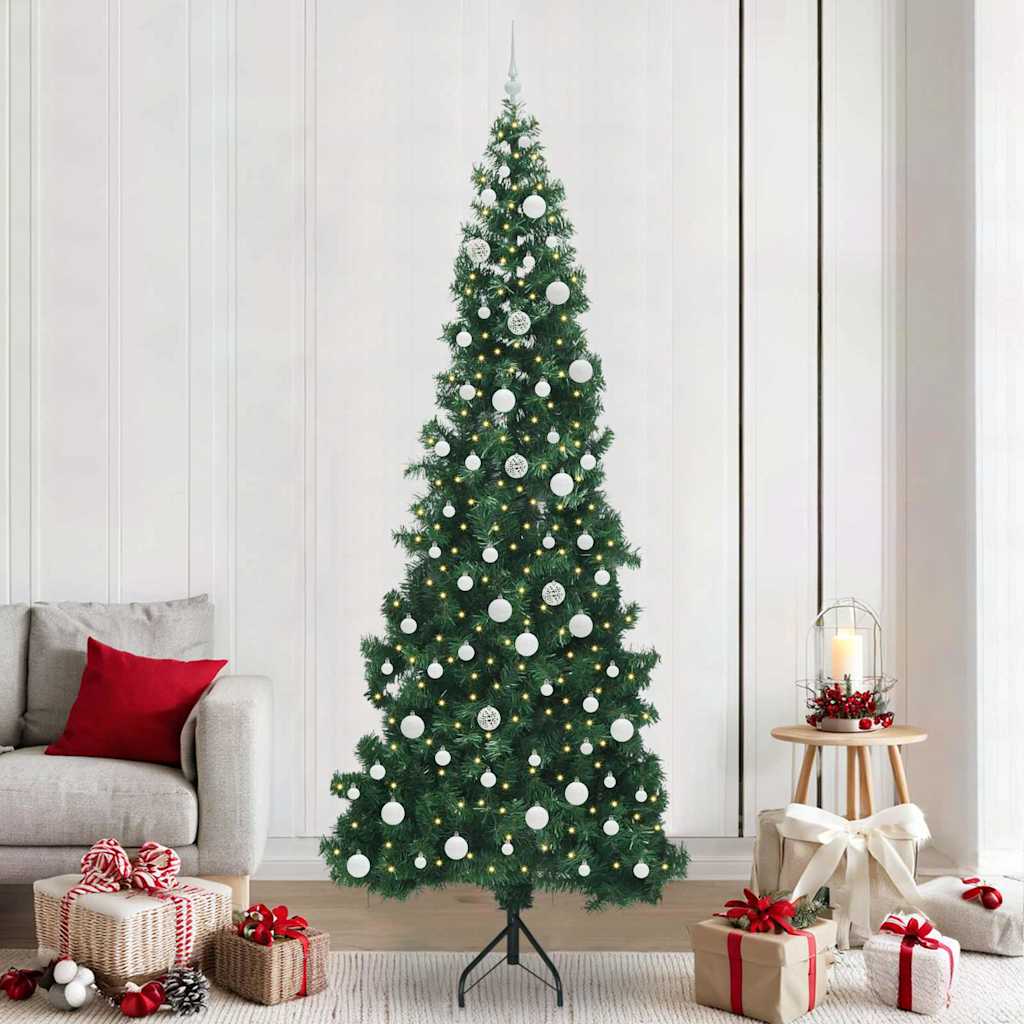 vidaXL Hoek Kunstkerstboom met 150 LED Groen 150 cm PVC en Metaal