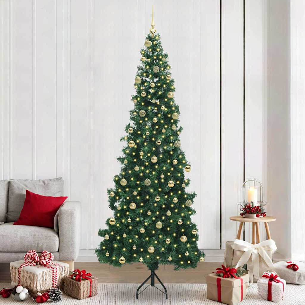 vidaXL Hoek Kunstkerstboom met 150 LED Groen 150 cm PVC en Metaal