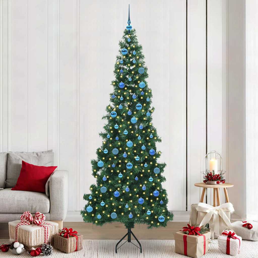 vidaXL Hoek Kunstkerstboom met 150 LED Groen 150 cm PVC en Metaal