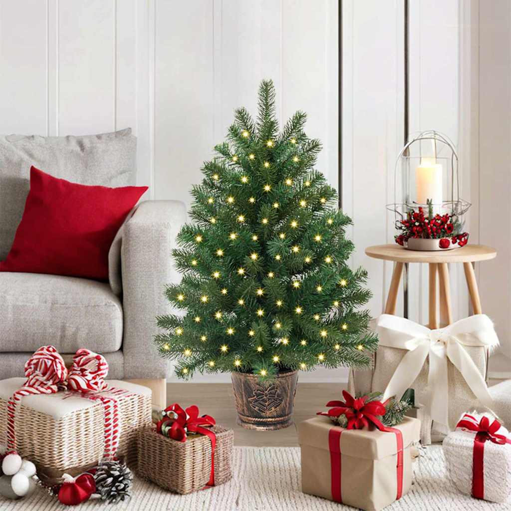 vidaXL Kunstkerstboom met 150 LED met standaard Groen 65 cm PE en PVC