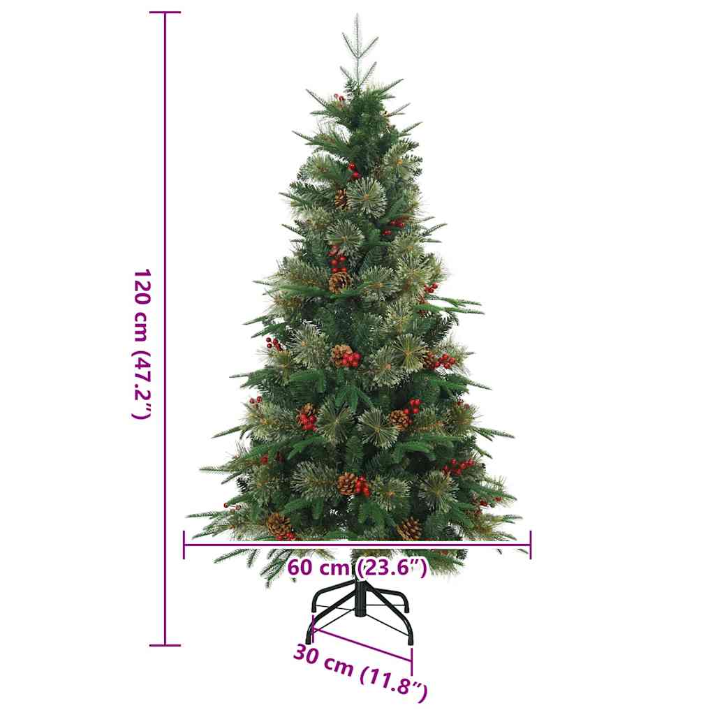 vidaXL Kunstmatige Inklapbare Kerstboom Groen 120 cm PE en PVC
