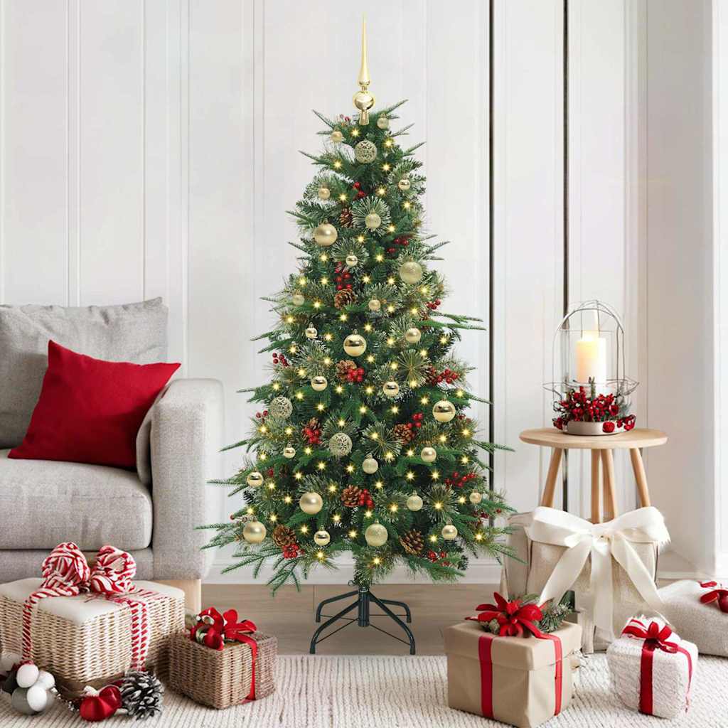 vidaXL Kunstmatige Inklapbare Kerstboom Groen 120 cm PE en PVC