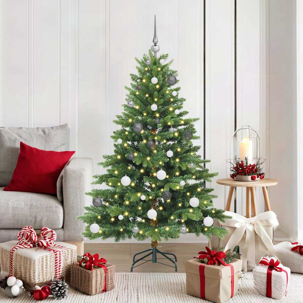vidaXL Kunstkerstboom met 150 LED met standaard Groen 120 cm PE en PVC