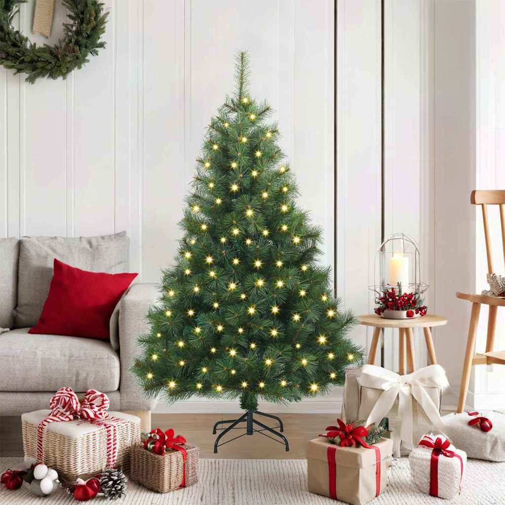 vidaXL Kunstkerstboom met 150 LED met standaard Groen 120 cm PE en PVC